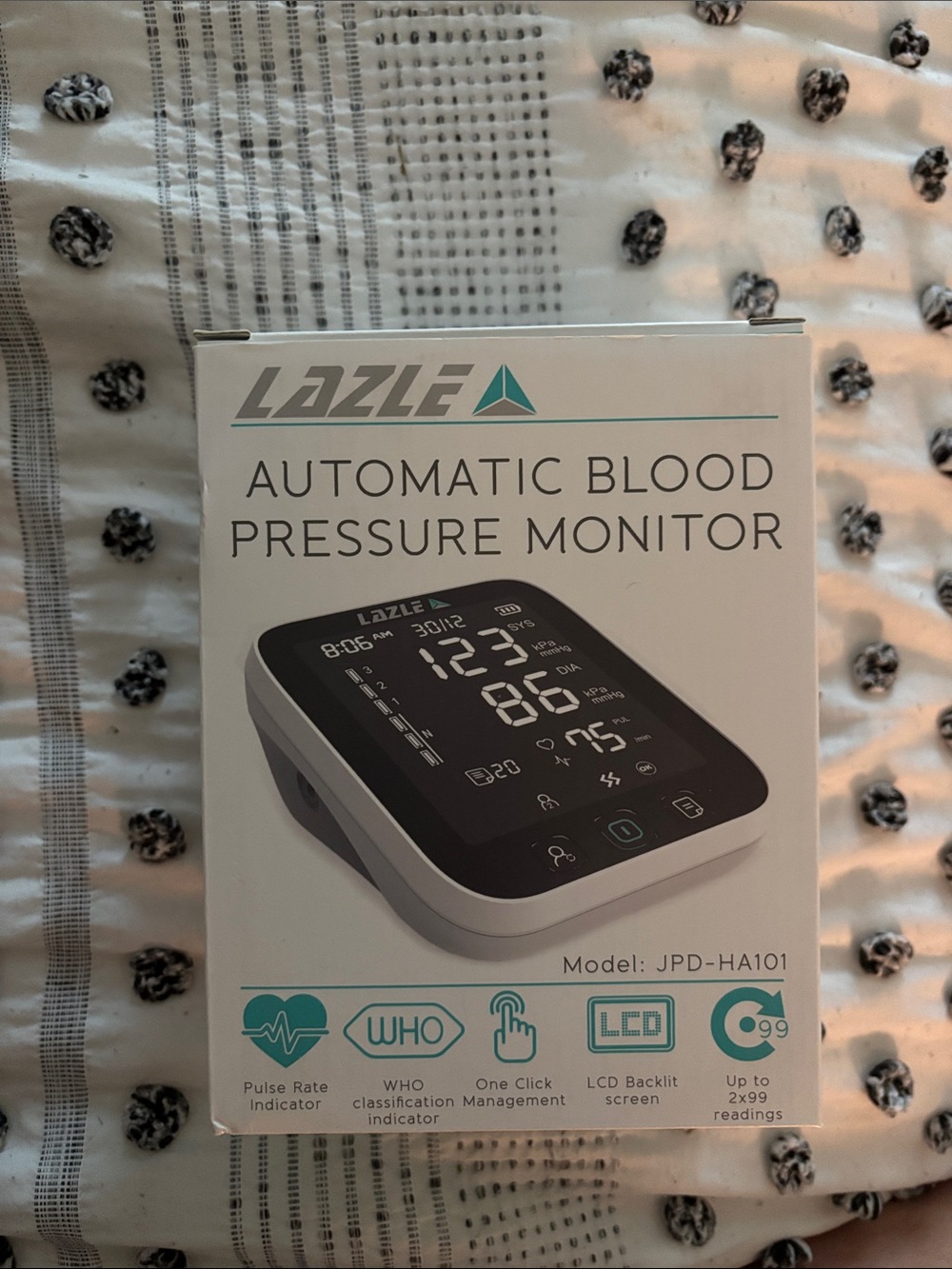 White Automatic Blood Pressure Monitor - Model JPD-HA101